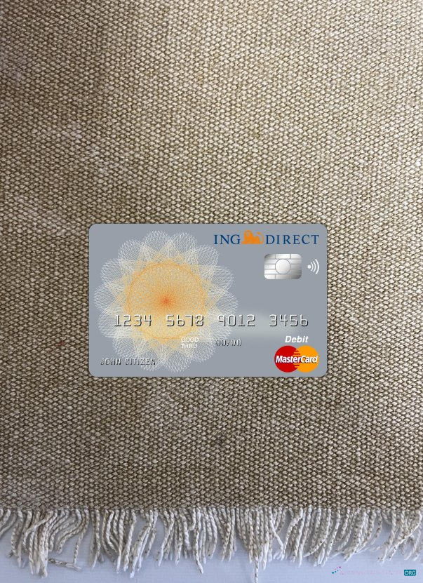 Download Australia Ing Direct bank master card photolook front Photoshop template